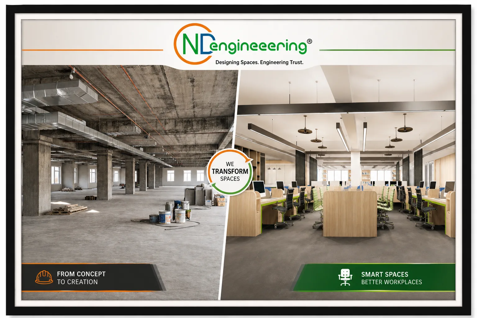 Office renovation before and after transformation in Kolkata