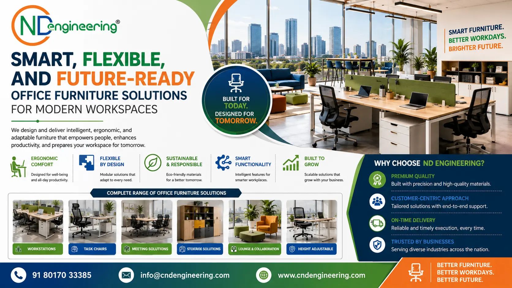 Smart flexible and future-ready modular office furniture solutions by CND Engineering