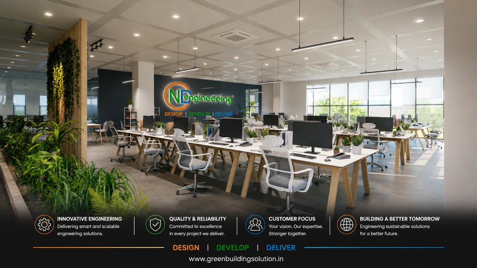 Open office work zone interior planning in Kolkata