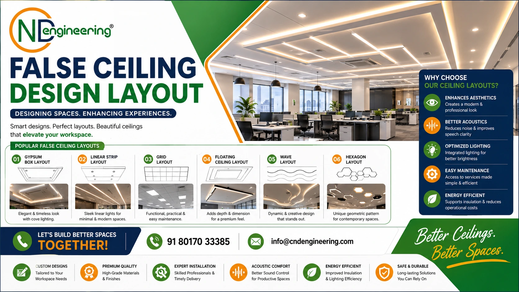 False ceiling design layout