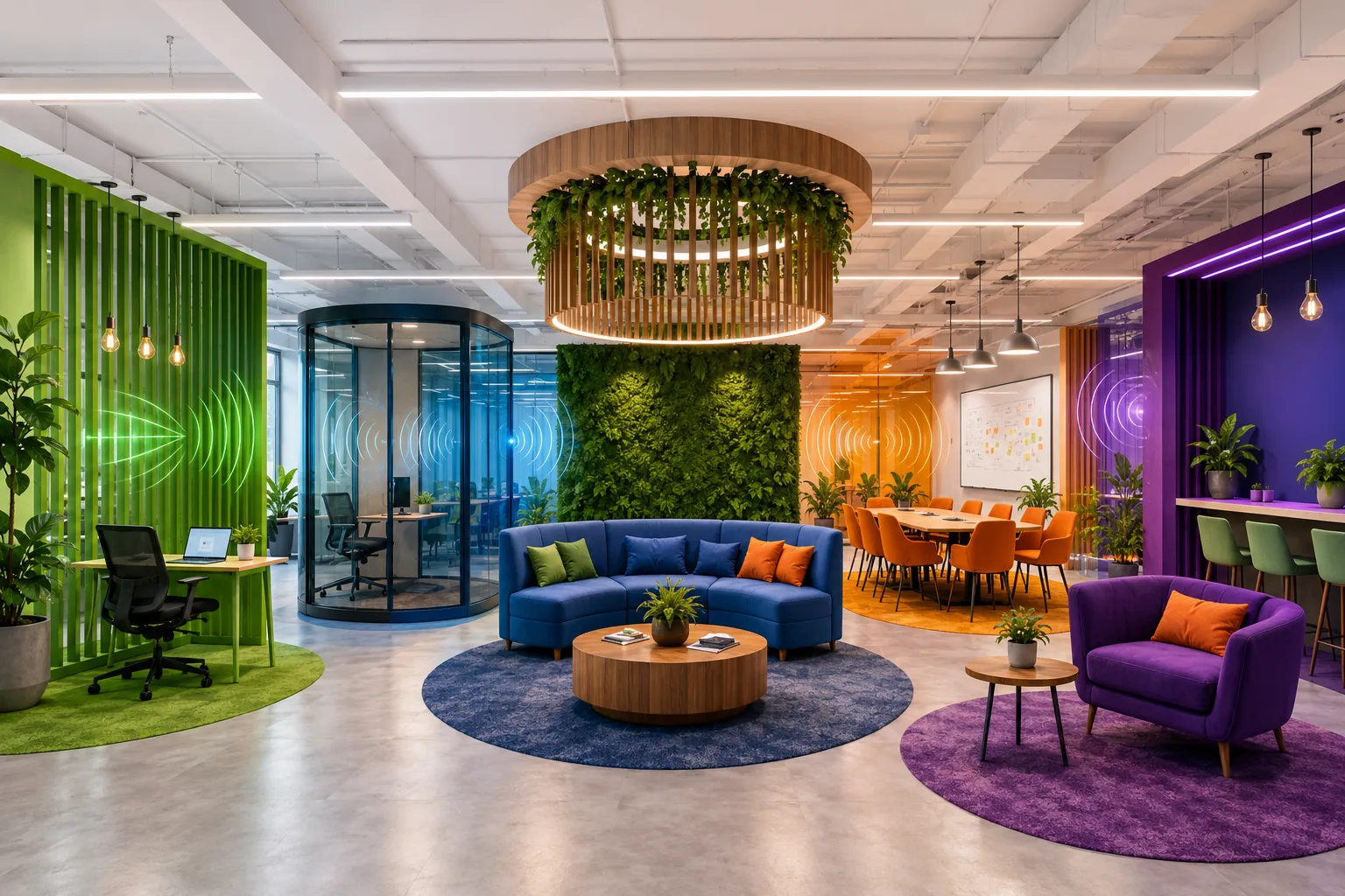 Hybrid Office Acoustic Zoning Visual