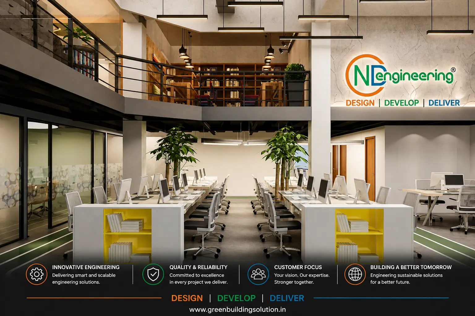 Premium turnkey office interior project in Kolkata by CND Engineering