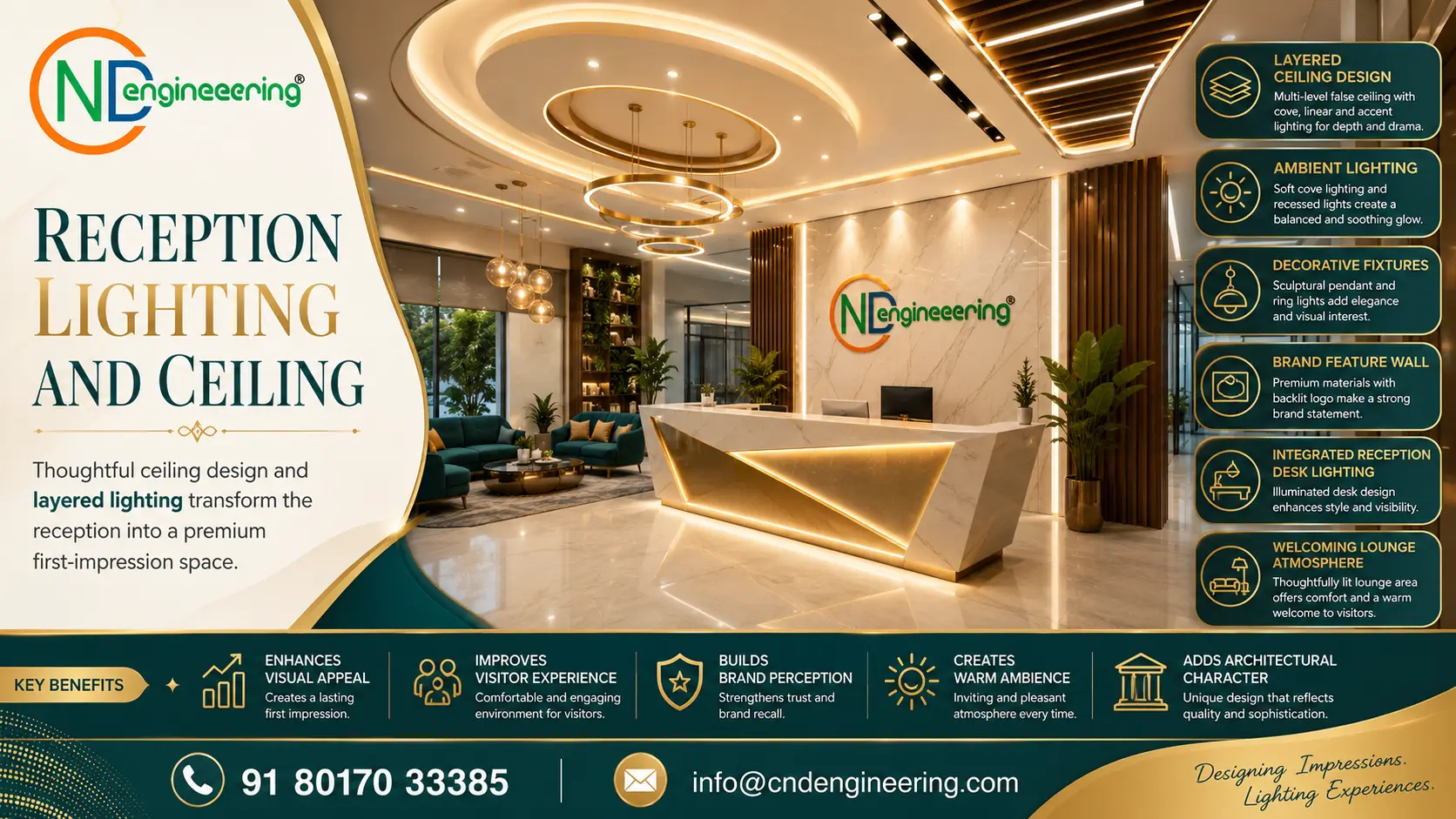 Reception lighting and ceiling image placeholder